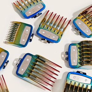 Ensemble de peignes de guidage pour tondeuse à cheveux électrique avec accessoires électroplaqués colorés pour une coupe de cheveux précise, utilisation domestique, fonction de sécurité - Product Image 3