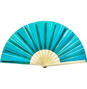 Abanico Plegable de Satén de Alta Calidad, Grande, con Diseño Holográfico Reflectante de Ángel, Estilo Tradicional, Ideal para Fiestas y Luz UV - Product Image 3