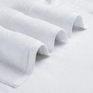 SANHOO批发白色100% 埃及棉酒店浴巾550gsm毛圈浴巾编织可持续定制毛巾