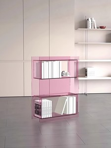 Acrylic Floor Bookshelf Storage Rack Living Room Furniture Simple Side 3-<b>Shelf</b> Anti-Tip Anti-Slip <b>Modern</b> Customized - Product Image 3
