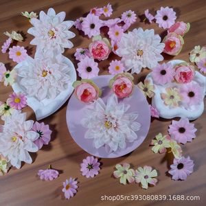 Ensemble de fleurs artificielles, 50 pièces, roses roses à tige unique, décorations de mariage Hanfu DIY, accessoire de bureau réaliste haut de gamme - Product Image 4