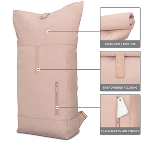Nuovo Arrivo <span class=keywords><strong>Rosa</strong></span> Colore Personalizzato <span class=keywords><strong>Donna</strong></span> Rotola in su <span class=keywords><strong>Zainetto</strong></span> Riciclato Roll Top Zaino Da Viaggio Impermeabile - Product Image 2