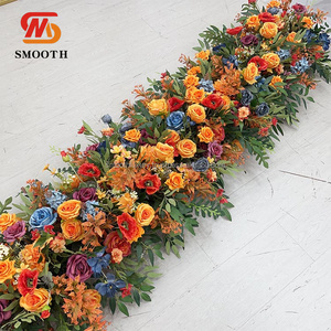 นักวิ่งดอกไม้เทียมโต๊ะงานแต่งงานดอกไม้นักวิ่งทางเดินลายดอกไม้ผ้าคาดโต๊ะสำหรับตกแต่งงานกิจกรรม - Product Image 1