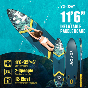 Tabla de Paddle Surf Inflable YoBoat WaveTrail Azul Grande con 6 Anillas, Lista para Kayak, Tabla <span class=keywords><strong>SUP</strong></span> para Aventura - Product Image 1