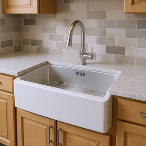 Évier de cuisine N32 en acier inoxydable, style ferme, 33x22x10, cuve unique, à poser sur le plan, surface polie - Product Image 2