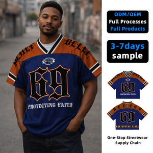 Camisetas de Hip Hop para Hombre de Primera Calidad, Spandex/Poliéster, Secado Rápido, Diseño de Parches, Servicio OEM, Fabricantes Hengtai, Personalizadas - Product Image 1