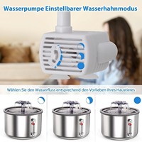 Fontaine à eau automatique pour chat et chien, 3L, écologique, en acier inoxydable, moderne, anti-fuite, durable, système de filtration ultra silencieux