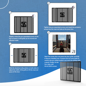 Protector de puerta de pantalla RV se ajusta de 21 "-29,5", rejilla de puerta de pantalla de entrada RV, defensor de pantalla ajustable para remolque <span class=keywords><strong>Camper</strong></span> - Product Image 2