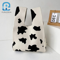 Design de Niche fille rose tricoté tout, sac fourre-tout Portable tissé à une épaule hors de la rue doit avoir Simple élégant