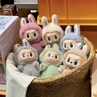 100% Original Labubu muñeca vinilo primera generación monstruo muñecas Labubus PopMart Macaron Mini caja ciega juguete de peluche La Bubu
