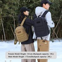 Sac à dos tactique mini X-Small ArcEnCiel 10L/20L avec fermeture éclair et patch MOLLE pour le camping