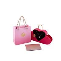 Boîte cadeau en forme de cœur pour bijoux, boîte vide pour collier avec sac en papier, personnalisable selon les besoins