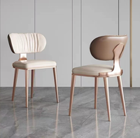 Chaise de salle à manger luxueuse et légère, en cuir doré, pour Restaurant, hôtel
