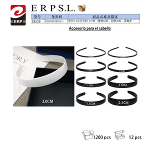 Serre-tête en plastique pour femme Mnj, style mode, 3,0 cm, noir, 12 pièces, bonne élasticité, usage quotidien pour le coiffage - Product Image 3