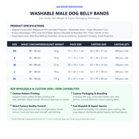 Bande de ventre absorbante imprimée et lavable pour chien mâle, anti-fuite, pour Golden Retriever de grande race, vente en gros