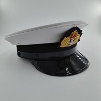 Gorra Naval Personalizada de Alta Calidad con Bordado, Gorras de Ceremonia de la Marina, Gorras Blancas de Marinero, Gorras de Capitán de Yate