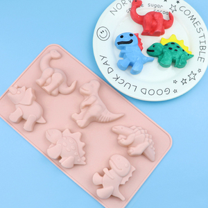 Early Riser 3D Dinosaur Themed Silicone Molds DIY Baking Tool <strong>Tray</strong> for Chocolate <strong>Dessert</strong> Cupcake Topper-Cake Tools - Product Image 1