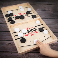 Venta caliente Catapult Ajedrez Escritorio de madera Mini Juego de mesa de hockey 2 jugadores Juguetes de batalla Juego de ajedrez interactivo familiar para niños