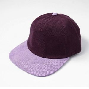 Casquette de baseball unisexe à 5 panneaux en toile et velours côtelé bicolore avec logo brodé personnalisé, idéale pour les cadeaux promotionnels - Product Image 3
