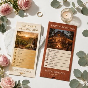 Tarjeta de Boda Interactiva con Diseño de Cascada Desplegable y 6-8 Pestañas Codificadas por Colores para Detalles del Lugar y Confirmaciones de Asistencia - Product Image 5