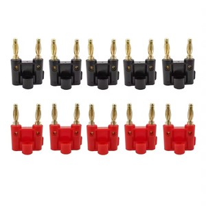 Connecteur audio pour haut-parleur à double rangée de fiches banane de 4 mm, connecteur banane double, borne d'amplificateur, couple de fiches banane, adaptateur de prise banane - Product Image 1