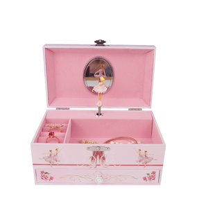 Boîte à <span class=keywords><strong>musique</strong></span> en bois rectangulaire à manivelle, avec figurine de ballerine rotative, pour bijoux, durée sonore 120 secondes, Ever Bright Beauty - Product Image 1