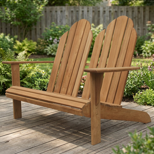 Premium DT FURNITURE Foldable Wooden Loveseat and Companion <b>Set</b> Outdoor <b>Garden</b> Patio Furniture - Product Image 3