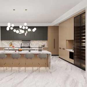 Muebles de Cocina Modernos de Lujo de Foshan, Diseño Modular Personalizado de Madera, Juego Completo de Muebles de Cocina - Product Image 1