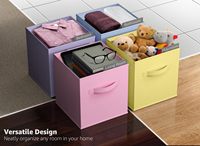 Cubes de rangement en tissu pliables robustes de 11 pouces 6 poignées de paniers pliables pour organiser les vêtements bijoux outils chaussures de Garage