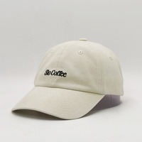 Gorra de 6 Paneles de Algodón Beige Natural, Bordado de Texto Personalizado, Corona Suave Sin Estructura, Ajustable, para Uso Diario al Aire Libre, Estilo Dad Hat