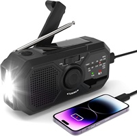 2025 Nieuwe Aanwinsten Draadloze Noodradio 2000mah Zonne-energie Handkruk Radio Met SOS Alarm Opwindbare AM FM Handkruk Radio