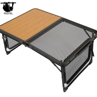 Nouvelle petite table en aluminium pliante portable en plein air Table en métal de camping Table de gril en maille
