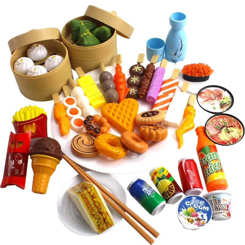 Nieuw Plastic Kinderspeelhuis Simulatie Voedselspeelgoed Kinderspeelgoed Kinderspeelgoed Voedselsets Keukenspeelgoed