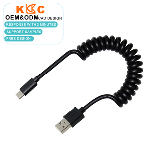 Cable USB C en espiral con conector USB A para carga de dispositivos y equipos de punto de venta - Product Image 2