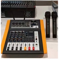 Console de mixage audio professionnelle LA-40M avec amplificateur de puissance intégré, console de mixage audio 4 canaux avec microphone sans fil