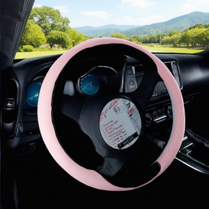 Housse de volant rose en faux daim, ajustement universel pour accessoires intérieurs de voiture - Product Image 3