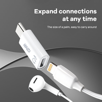 Nouveau Convertisseur Audio 8 Broches Femelle vers USB-C Mâle avec Protection OTP, Sortie CA, en Alliage d'Aluminium pour Téléphone Portable, Ordinateur Portable, Tablette LED