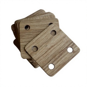 High Quality Eco-Friendly Polished Square Folk Art Wooden Tabletop Weaving <b>Cards</b> for New Year and Christmas - Product Image 1