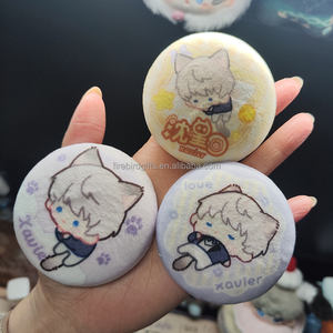 Kawaii kedi peluş rozeti sevimli Anime peluş rozeti üreticisi özelleştirilmiş dairesel japon bts peluş rozetleri düğmesi - Product Image 3