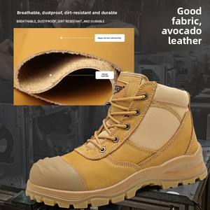 Chaussures de sécurité en cuir de vachette quatre saisons pour hommes Bout en acier anti-écrasement anti-crevaison <span class=keywords><strong>Goodyear</strong></span> Artisanat Travail - Product Image 3