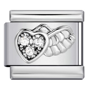 Abalorios Italianos 3D de Acero Inoxidable de 9mm con Cristales de Doble Tono y Diseños de Corazón, Elefante, Estrella, Ala y Huella para Pulsera Nomination - Product Image 5