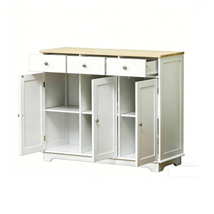 <span class=keywords><strong>Buffet</strong></span> <span class=keywords><strong>de</strong></span> salle à manger moderne en bois avec rangement, étagères réglables, 3 tiroirs, 3 portes - Meuble <span class=keywords><strong>de</strong></span> cuisine multifonctionnel - Product Image 4