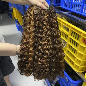 Cheveux vierges Remy à double tirage Kinky Curly Weaves, vendeurs de paquets de cheveux de couleur naturelle 12a, paquets de perruque Pixie Curl non traités