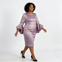 Robe de luxe élégante pour femme américaine grande taille, idéale pour les affaires et l'église, en brocart – Nouvelle collection en promotion