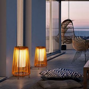 Lampes solaires décoratives pour jardin, patio, cour, lampe décorative imperméable à LED, lanterne en rotin tressé, lampes solaires d'extérieur pour la décoration du jardin - Product Image 5