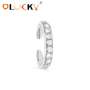 LUCKYJIU Fabricante de Joyería Personalizada, <span class=keywords><strong>Pendientes</strong></span> de Oreja con Circonita Cúbica de Una Sola Hilera, Chapados en Oro de 18k, Resistentes al Agua, para Mujer, Uso Diario - Product Image 2