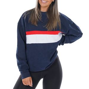 Sudadera de lana Premium de alta calidad para mujer, de manga larga Panel, hombro caído, con capucha, diseño de gimnasio informal, técnica estampada de invierno - Product Image 1