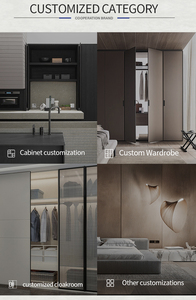 Armoire en bois sur mesure avec portes en placage, <span class=keywords><strong>dressing</strong></span> moderne <span class=keywords><strong>de</strong></span> <span class=keywords><strong>luxe</strong></span>, îlot <span class=keywords><strong>de</strong></span> rangement pour chambre, atelier, salon - Product Image 5