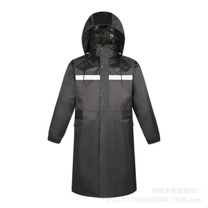 معطف مطر طويل كامل مقاوم للماء من قماش أكسفورد، معطف واقٍ من الرياح للاستخدام الخارجي مع غطاء للرأس وتصميم سميك، الأكثر مبيعًا - Product Image 2