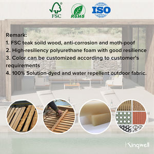 أثاث حمام سباحة للفناء عالي الجودة ، طقم صالة حديقة للاسترخاء في جميع الأحوال الجوية ، سرير نهاري خشبي خارجي من خشب الساج - Product Image 6